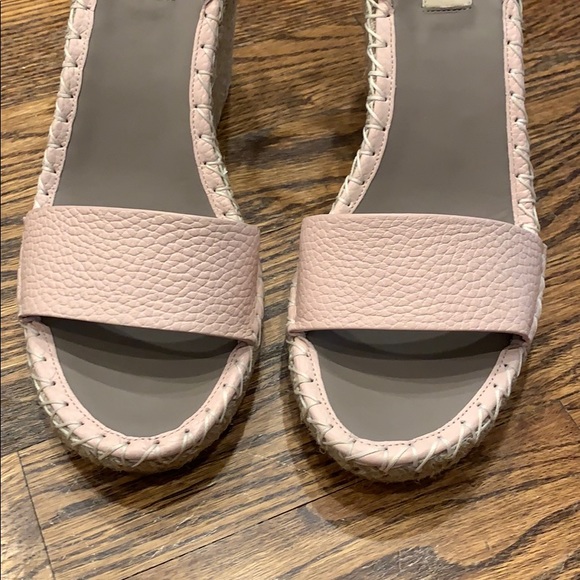 Valentino rockstud pink leather wedge espadrilles - Picture 7 of 10